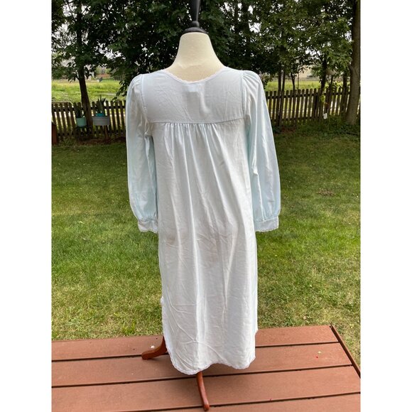 Barbizon Blue Cuddleskin Small Nightgown Cottagecore Angelic Feminine Lace & But - Picture 4 of 10